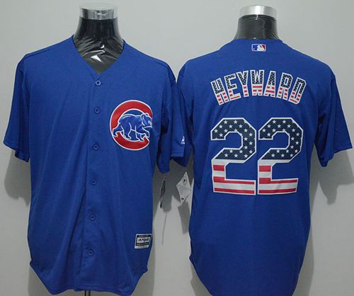 Cubs #22 Jason Heyward Blue USA Flag Fashion Stitched MLB Jersey - Click Image to Close